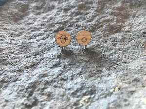 Sheep Front and Back Stud Earrings