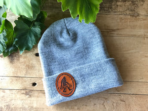 City & State Bigfoot Leather Patch on Beanie