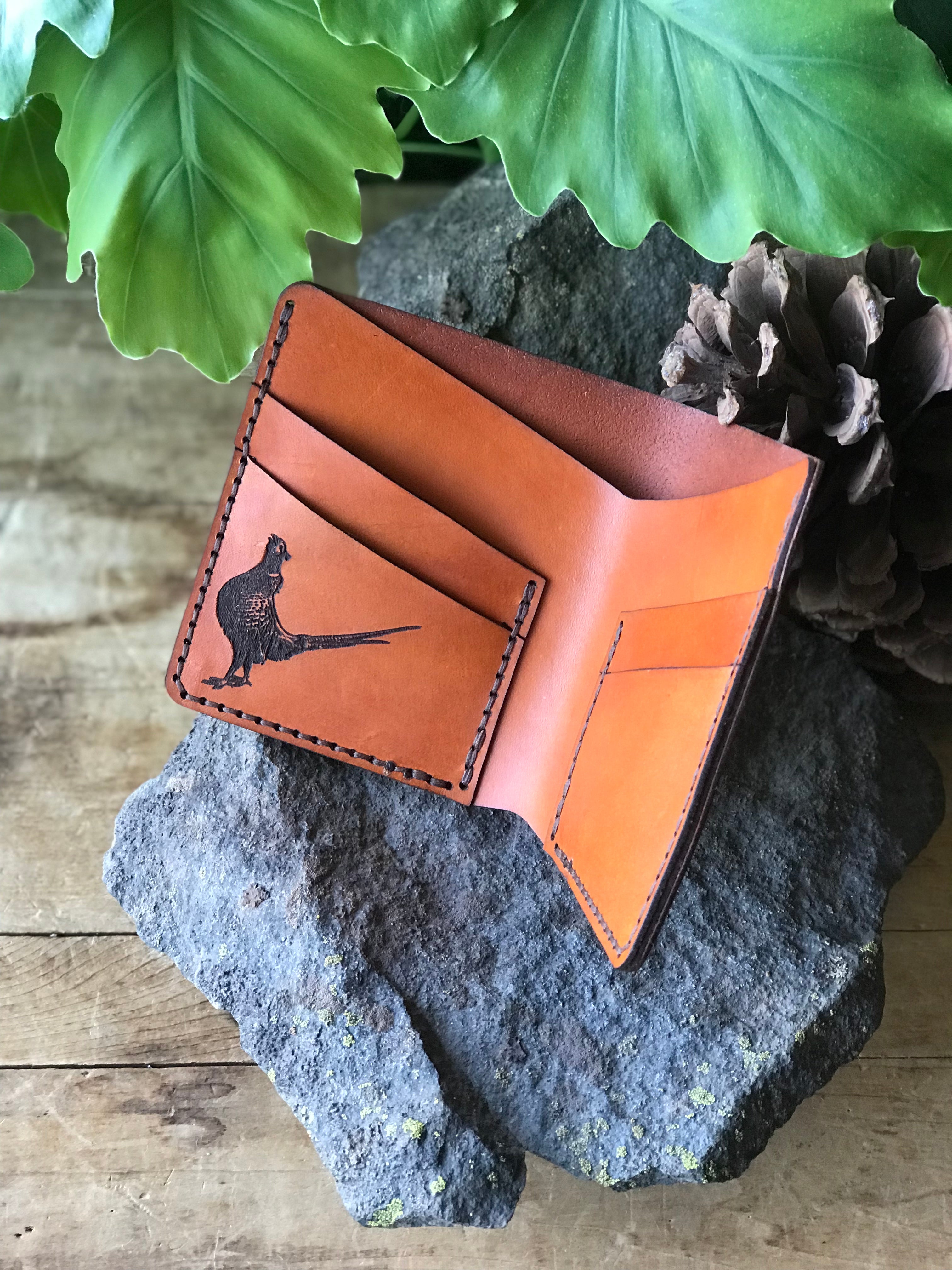 Pheasant Leather Bifold Wallet