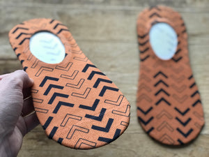 Abstract Lined Arrows His & Hers Socks (Burnt Orange & Black)