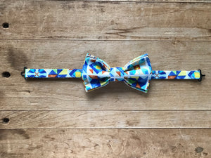 Quilted Inspired Men’s Adjustable Bow Tie with Coordinating Dog Bow Tie
