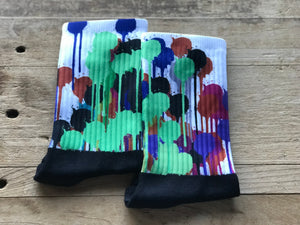Rainbow Paint Splatter Crew Socks