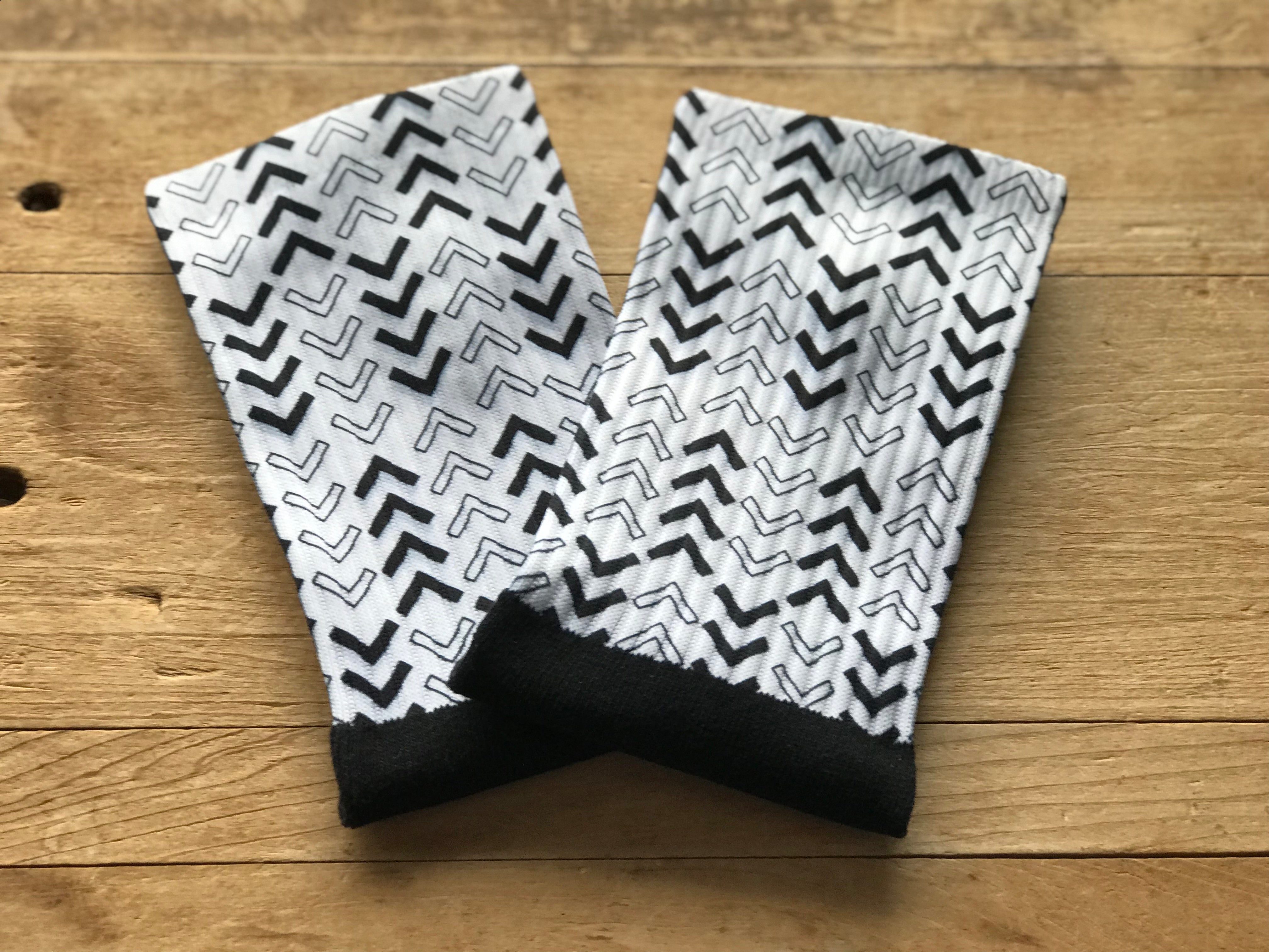 Abstract Lined Arrows His & Hers Socks (White & Black)